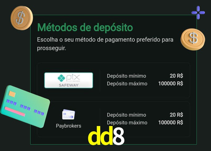 O cassino dd8 oferece uma grande variedade de métodos de pagamento